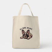 Zwart-wit minimalistisch Frenchie Gezegde Tote Bag (Achterkant)