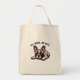 Zwart-wit minimalistisch Frenchie Gezegde Tote Bag
