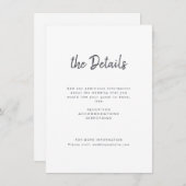 Zwart wit minimalistisch handgeschreven script bru informatiekaartje (Voorkant / Achterkant)