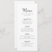 Zwart wit minimalistisch handgeschreven script bru menu (Voorkant / Achterkant)