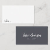 Zwart wit minimalistisch handgeschreven script bru plaatskaartje (Voorkant / Achterkant)