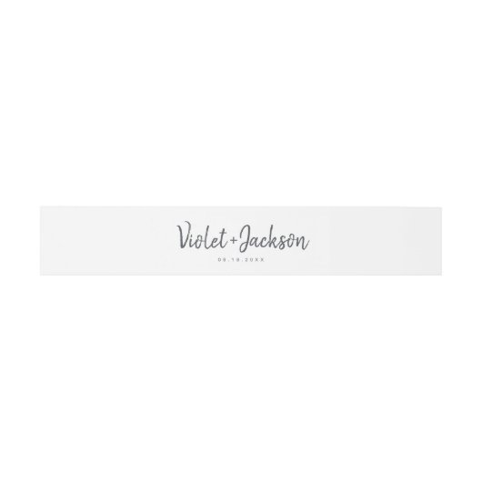 Zwart wit minimalistisch handgeschreven script bru uitnodigingen wikkel (Vlak)