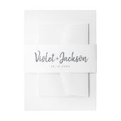 Zwart wit minimalistisch handgeschreven script bru uitnodigingen wikkel (Voorkant Voorbeeld)