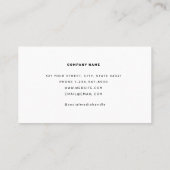 Zwart wit, minimalistisch handschrift visitekaartje (Achterkant)