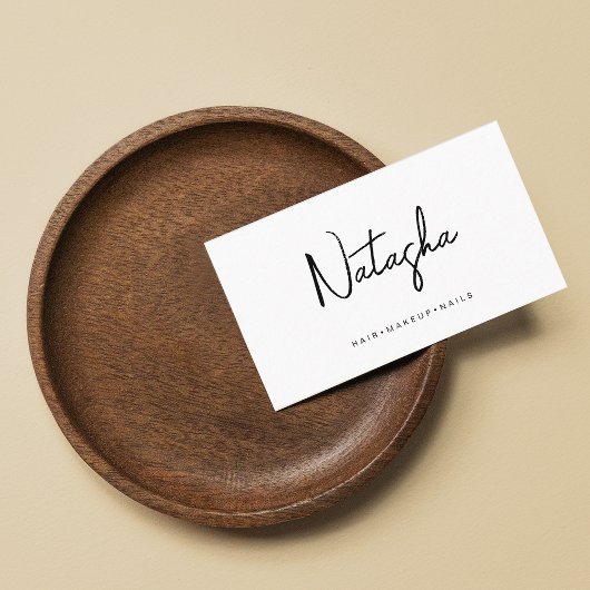 Zwart wit, minimalistisch handschrift visitekaartje