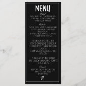 Zwart-wit minimalistisch hartmenu programmakaart (Voorkant)