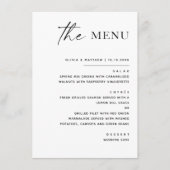 Zwart & Wit Minimalistisch Huwelijk | Elegant Form Menu (Voorkant)