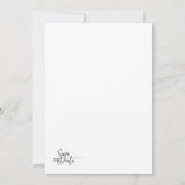 Zwart-wit minimalistisch huwelijk kaart (Achterkant)