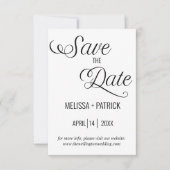 Zwart-wit minimalistisch huwelijk save the date (Voorkant)