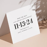Zwart & Wit Minimalistisch Huwelijk. Schoon Typogr Save The Date<br><div class="desc">Deel uw trouwdatum met deze Save the Date kaart met een opgeruimd, eenvoudig ontwerp en gemakkelijk te lezen typografie. Het ontwerp richt zich op de essentiële details - uw namen, datum en locatie - zonder decoratieve elementen of drukke grafische elementen. Deze kaart is een uitstekende keuze voor koppels die een...</div>