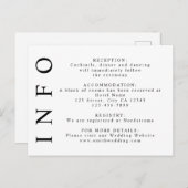 Zwart-wit minimalistisch info invoegen briefkaart (Voorkant / Achterkant)