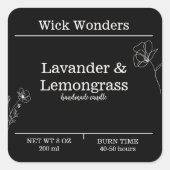 Zwart-wit Minimalistisch Kaars Making Label (Voorkant)