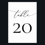 Zwart-wit minimalistisch kalligrafietnummer kaart<br><div class="desc">Mooie,  elegante,  moderne en minimalistische,  tabelnummerkaart. Volledig aanpasbaar. **VOEG NOTA: Om orde te maken,  pas eenvoudig uw lijstaantal aan en voeg elk aantal aan uw kar afzonderlijk toe. Kijk dan uit als je klaar bent.</div>