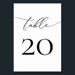 Zwart-wit minimalistisch kalligrafietnummer kaart<br><div class="desc">Mooie,  elegante,  moderne en minimalistische,  tabelnummerkaart. Volledig aanpasbaar. **VOEG NOTA: Om orde te maken,  pas eenvoudig uw lijstaantal aan en voeg elk aantal aan uw kar afzonderlijk toe. Kijk dan uit als je klaar bent.</div>