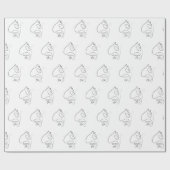 Zwart-wit minimalistisch kattencadeau cadeaupapier (Vlak)