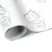 Zwart-wit minimalistisch kattencadeau cadeaupapier (Rol Hoek)