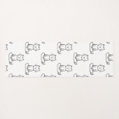 Zwart-wit minimalistisch kattenontwerp yogamat (Achterkant (horizontaal))