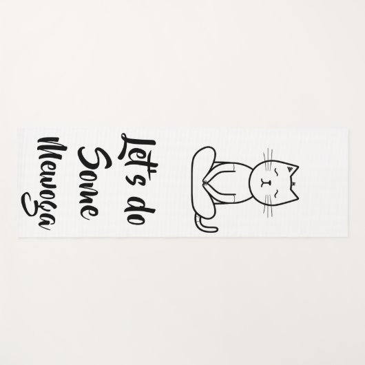 Zwart-wit minimalistisch kattenontwerp yogamat (Voorkant (horizontaal))