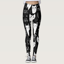 Zwart-wit minimalistisch kattenpatroon