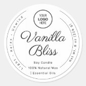 Zwart Wit Minimalistisch Label Handgemaakte Soja K (Voorkant)