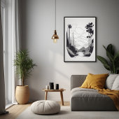 Zwart-wit minimalistisch landschap Abstracte kunst Perfect Poster