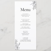 Zwart & Wit Minimalistisch Lijnen Kunst Trouwmenu Menu (Voorkant)