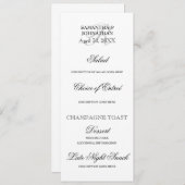 Zwart wit minimalistisch menu DIY bruiloft Kaart (Voorkant / Achterkant)