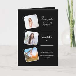 Zwart-wit Minimalistisch Modern Afstuderen Kaart