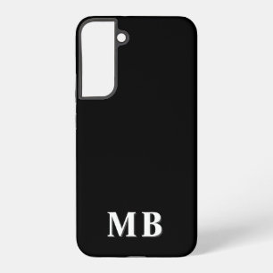 Zwart & Wit   Minimalistisch Modern Beginmonogram Samsung Galaxy Hoesje