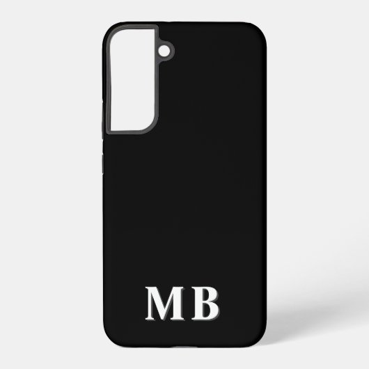 Zwart & Wit | Minimalistisch Modern Beginmonogram Samsung Galaxy Hoesje (Achterkant)