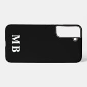 Zwart & Wit | Minimalistisch Modern Beginmonogram Samsung Galaxy Hoesje (Achterkant horizontaal)
