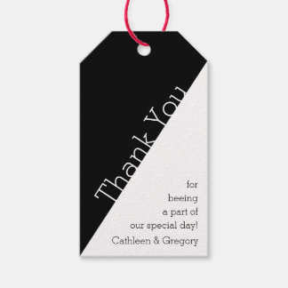 Zwart Wit Minimalistisch Modern Dank Je Wel Trouwf Cadeaulabel