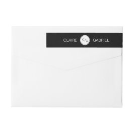 Zwart-wit minimalistisch modern huwelijksmonogram