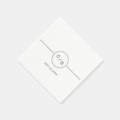 Zwart-wit minimalistisch modern huwelijksmonogram servet (Hoek)