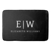 Zwart-wit Minimalistisch Modern Monogram Badmat (Voorkant)