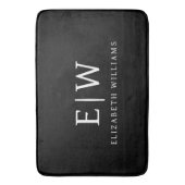Zwart-wit Minimalistisch Modern Monogram Badmat (Voorkant Verticaal)