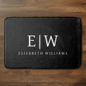 Zwart-wit Minimalistisch Modern Monogram Badmat
