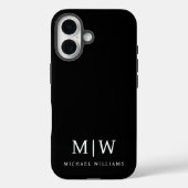 Zwart-wit Minimalistisch Modern Monogram Case-Mate iPhone Case (Achterkant)