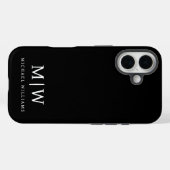 Zwart-wit Minimalistisch Modern Monogram Case-Mate iPhone Case (Achterkant (horizontaal))