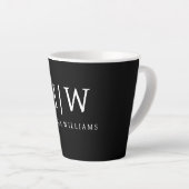 Zwart-wit Minimalistisch Modern Monogram Latte Mok (Rechterhoek)