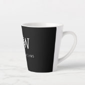 Zwart-wit Minimalistisch Modern Monogram Latte Mok (Rechts)