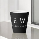 Zwart-wit Minimalistisch Modern Monogram Latte Mok<br><div class="desc">Introductie van ons Black and White Minimalist Modern Monogram-Collectie: omarm eenvoud en verfijning met onze minimalistische design, samengesteld om uw stijl moeiteloos te verbeteren. Dit collectie is gemaakt met een scherp oog voor moderne esthetiek en heeft strakke zwart-witte design die worden geaccentueerd door gepersonaliseerde monogrammen. Van chique briefpapier tot veelzijdige...</div>