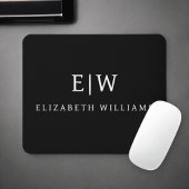 Zwart-wit Minimalistisch Modern Monogram Muismat