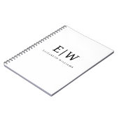 Zwart-wit Minimalistisch Modern Monogram Notitieboek (Linkerzijde)