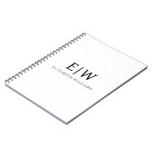 Zwart-wit Minimalistisch Modern Monogram Notitieboek (Linkerzijde)