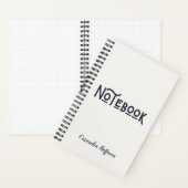 Zwart-wit Minimalistisch Modern Monogram Notitieboek (Binnen)