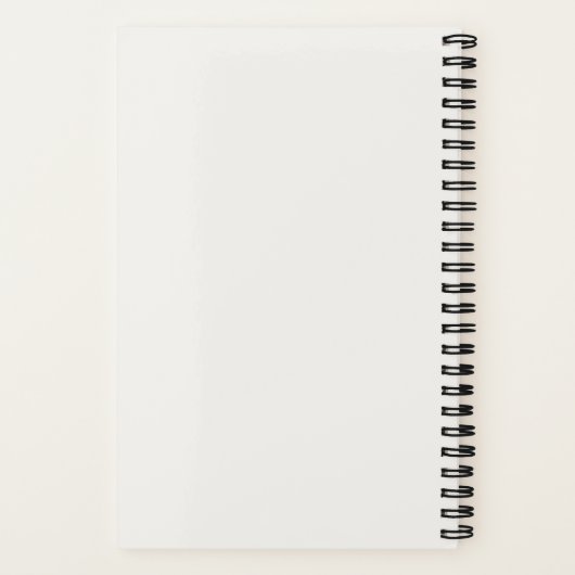 Zwart-wit Minimalistisch Modern Monogram Notitieboek (Achterkant)