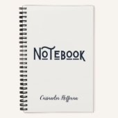 Zwart-wit Minimalistisch Modern Monogram Notitieboek (Voorkant)