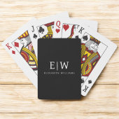Zwart-wit Minimalistisch Modern Monogram Pokerkaarten