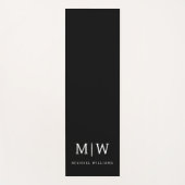 Zwart-wit Minimalistisch Modern Monogram Yogamat (Voorkant)